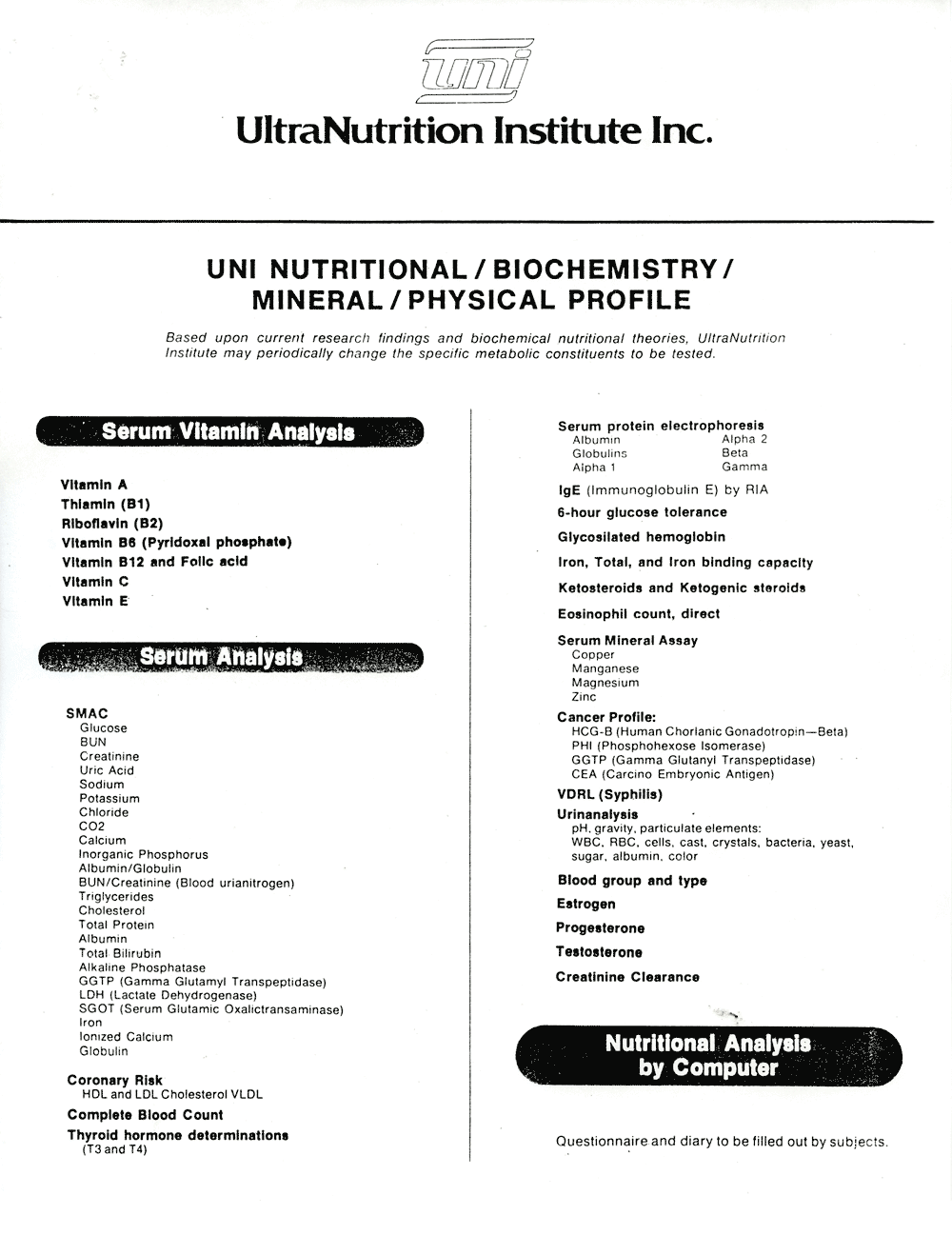 UltraNutrition Institute Profile, Page 7